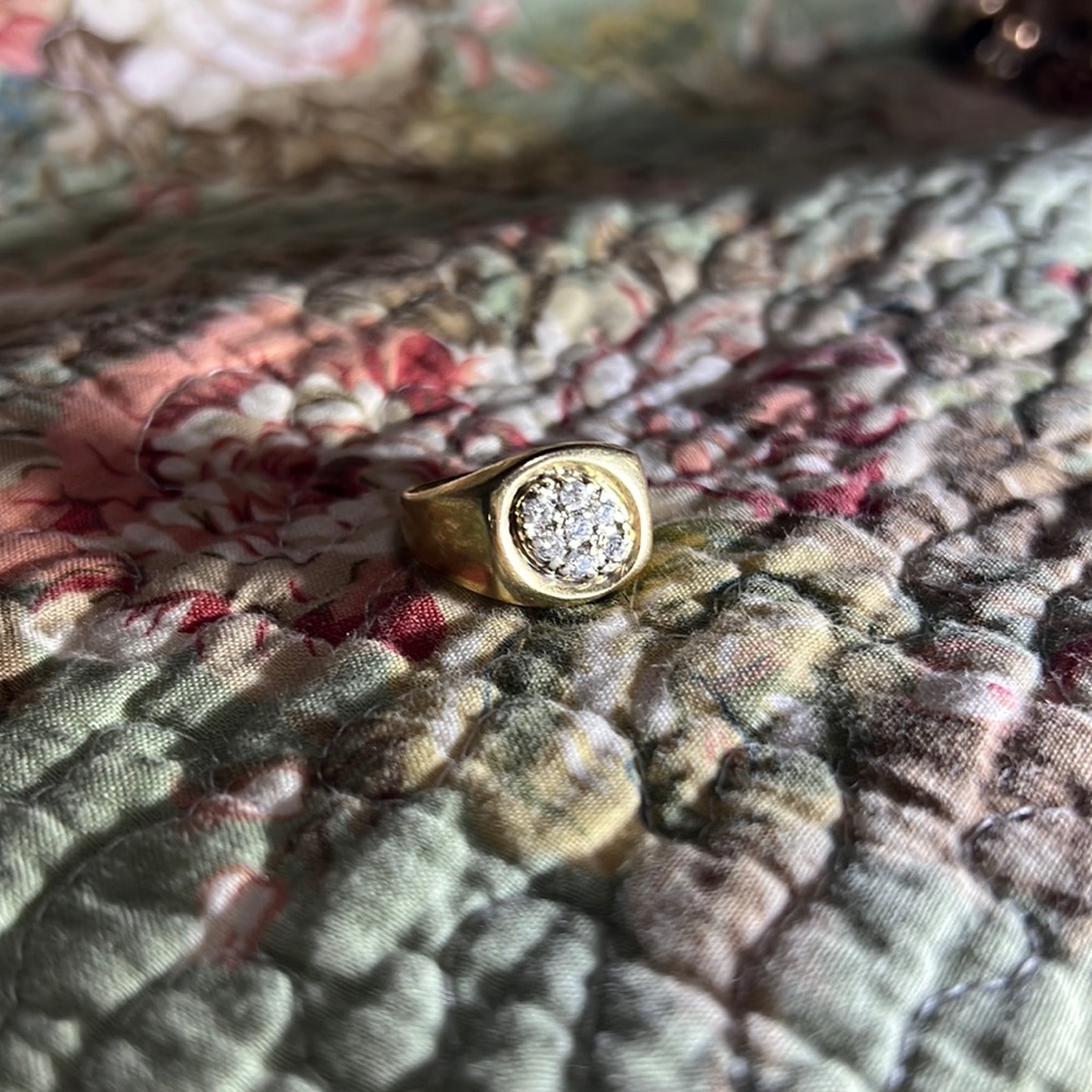 14k Gold Diamond Mens Ring